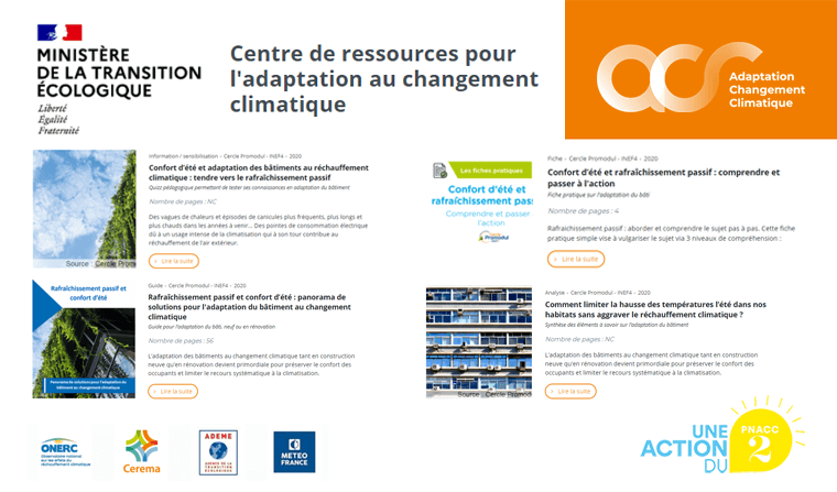 Les travaux de Cercle Promodul / INEF4 disponibles sur le centre de ressources pour l’adaptation des bâtiments au changement climatique