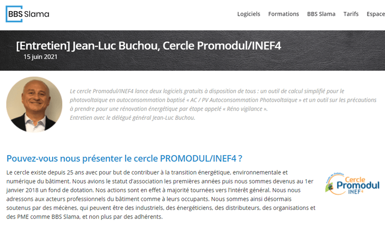 Cercle Promodul/INEF4 développe des outils numériques gratuits pour un bâtiment durable