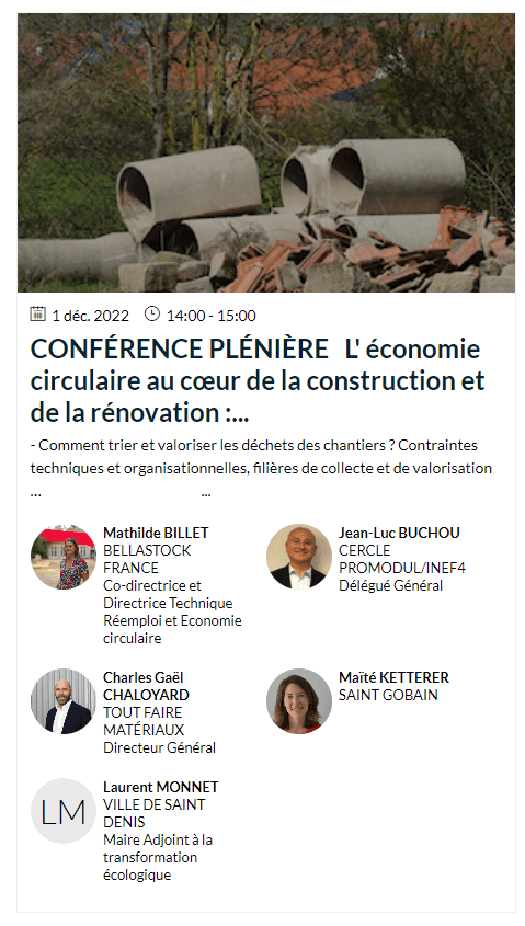 bâtir pour le climat économie circulaire conférence